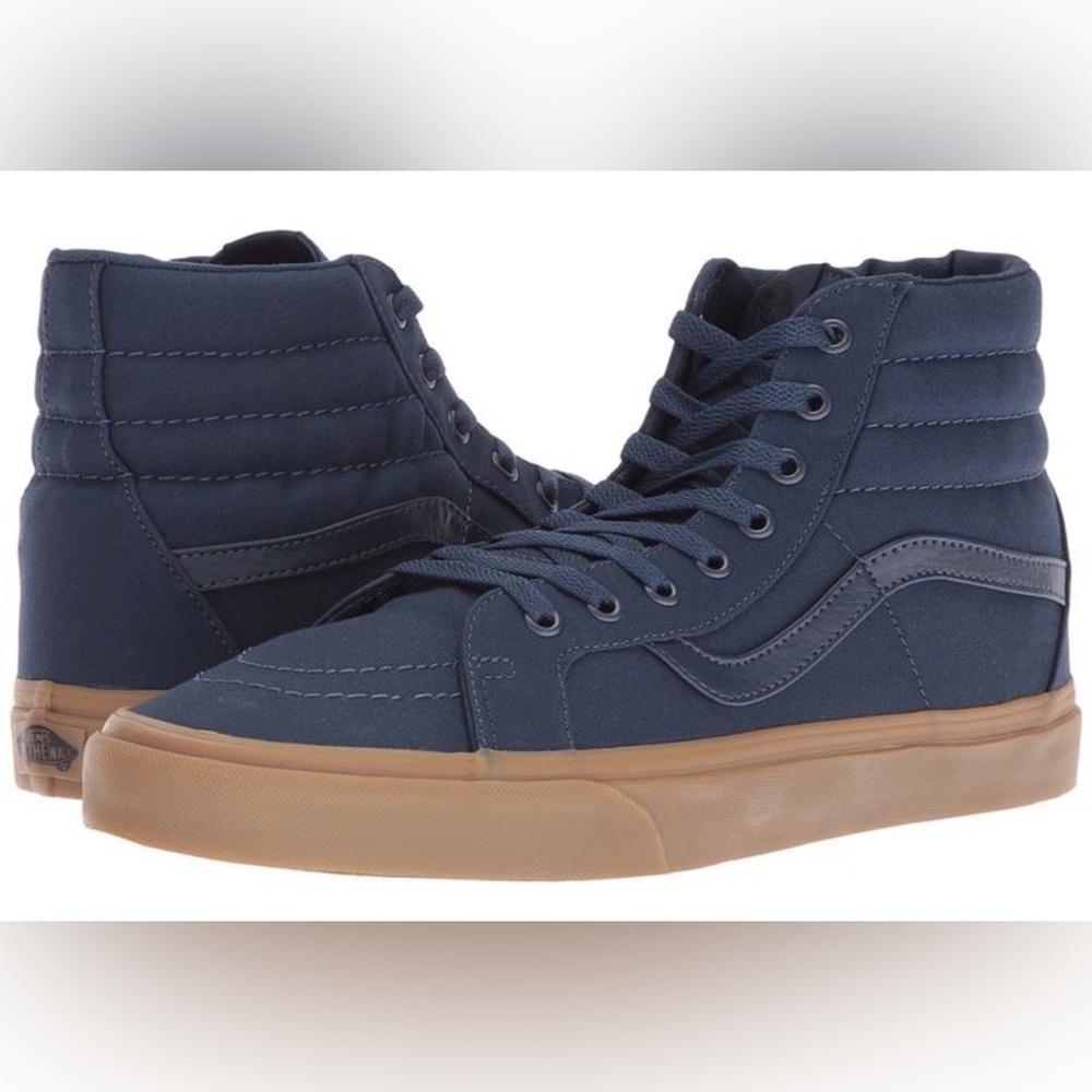 Vans Sk8-Hi Reissue Navy Blue High-Top Sneakers 6.5 M/ 8 W Gum Rubber Outsoles